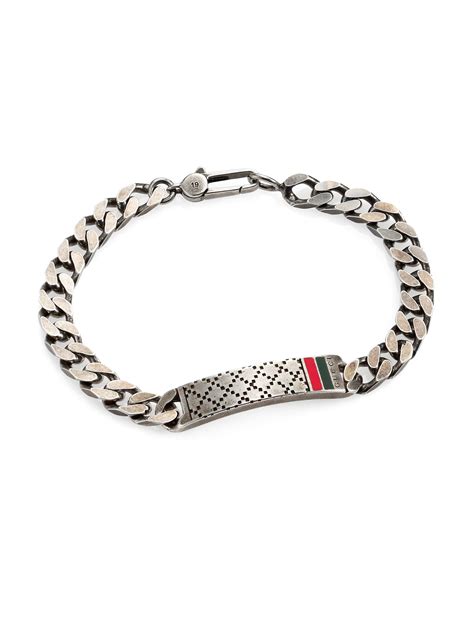 gucci italy silver necklace mens|gucci silver bracelet men.